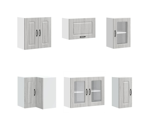 11-Daļīgs Virtuves Skapītis Komplekts, Kalmar, Pelēka Koka Vidaxl