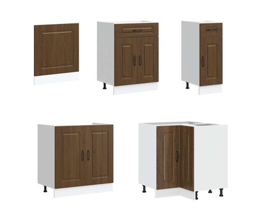 11-Daļīgs Virtuves Skapītis Komplekts, Kalmar, Brūna Ozola Vidaxl