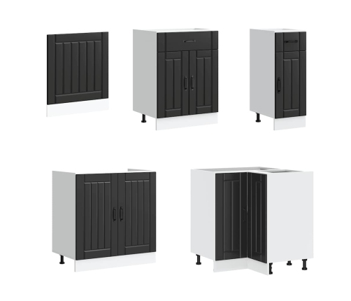 11-Daļīgs Virtuves Skapītis Komplekts, Lucca, Melns Vidaxl