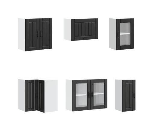 11-Daļīgs Virtuves Skapītis Komplekts, Lucca, Melns Vidaxl