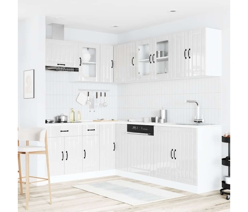 11-Daļīgs Virtuves Skapītis Komplekts, Lucca, Spīdīgi Balta Vidaxl