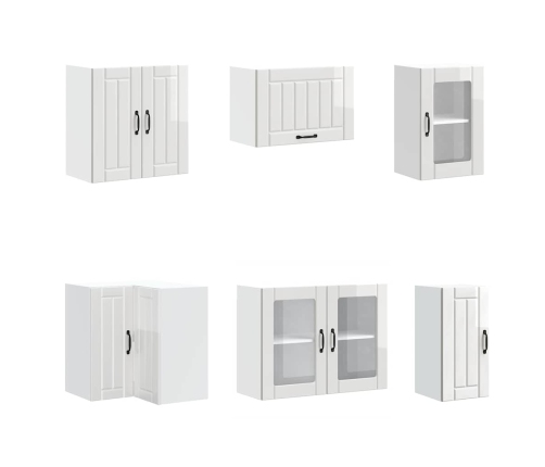 11-Daļīgs Virtuves Skapītis Komplekts, Lucca, Spīdīgi Balta Vidaxl