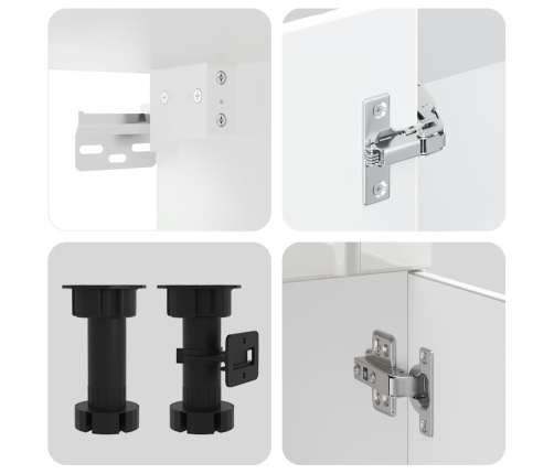 11-Daļīgs Virtuves Skapītis Komplekts, Lucca, Spīdīgi Balta Vidaxl