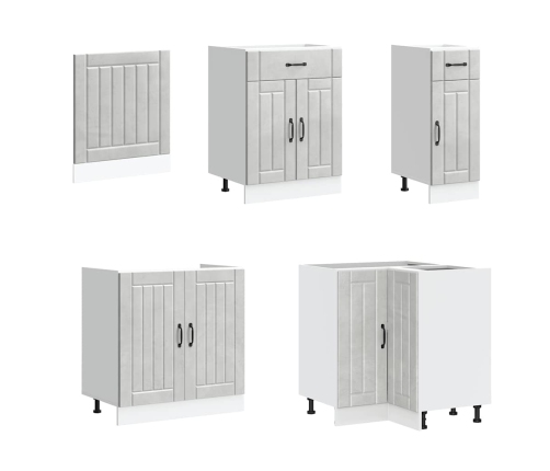 11-Daļīgs Virtuves Skapītis Komplekts, Lucca, Betona Pelēks Vidaxl