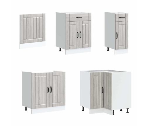 11-Daļīgs Virtuves Skapītis Komplekts, Lucca, Pelēka Koka Vidaxl