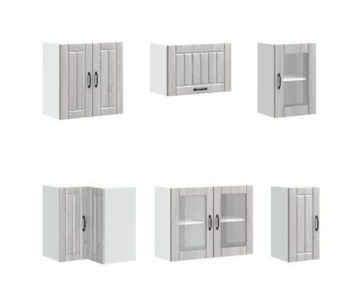 11-Daļīgs Virtuves Skapītis Komplekts, Lucca, Pelēka Koka Vidaxl