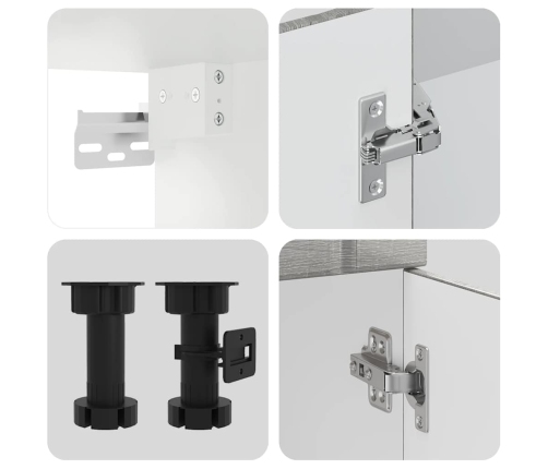 11-Daļīgs Virtuves Skapītis Komplekts, Lucca, Pelēka Koka Vidaxl