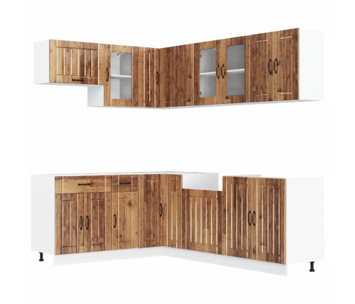 11-Daļīgs Virtuves Skapītis Komplekts, Lucca, Veca Koka Vidaxl