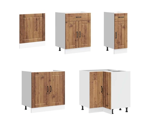 11-Daļīgs Virtuves Skapītis Komplekts, Lucca, Veca Koka Vidaxl