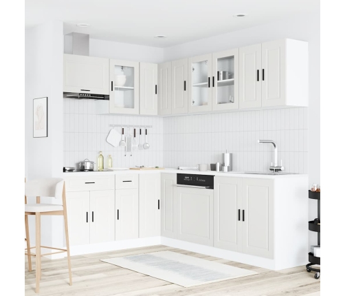 11-Daļīgs Virtuves Skapītis Komplekts, Porto, Balta Vidaxl