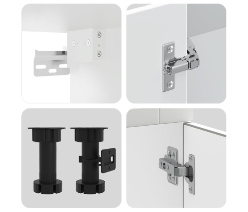 11-Daļīgs Virtuves Skapītis Komplekts, Porto, Balta Vidaxl