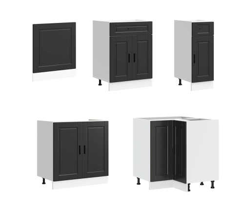 11-Daļīgs Virtuves Skapītis Komplekts, Porto, Melns Vidaxl