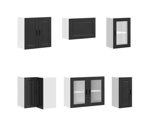 11-Daļīgs Virtuves Skapītis Komplekts, Porto, Melns Vidaxl