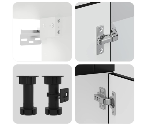 11-Daļīgs Virtuves Skapītis Komplekts, Porto, Melns Vidaxl