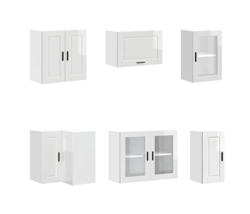 11-Daļīgs Virtuves Skapītis Komplekts, Porto, Spīdīgi Balta Vidaxl