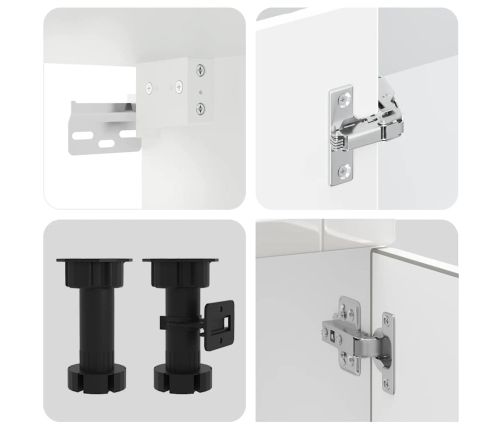 11-Daļīgs Virtuves Skapītis Komplekts, Porto, Spīdīgi Balta Vidaxl