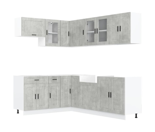 11-Daļīgs Virtuves Skapītis Komplekts, Porto, Betona Pelēks Vidaxl