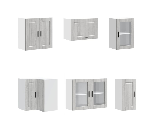 11-Daļīgs Virtuves Skapītis Komplekts, Porto, Pelēka Koka Vidaxl