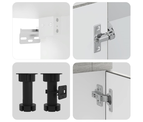 11-Daļīgs Virtuves Skapītis Komplekts, Porto, Pelēka Koka Vidaxl