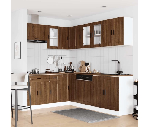 11-Daļīgs Virtuves Skapītis Komplekts, Porto, Brūna Ozola Vidaxl