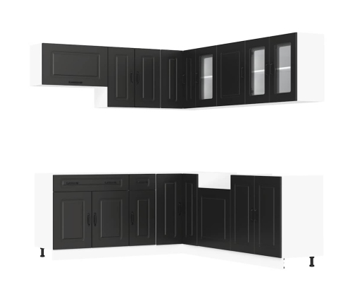 11-Daļīgs Virtuves Skapītis Komplekts, Kalmar, Melns Vidaxl