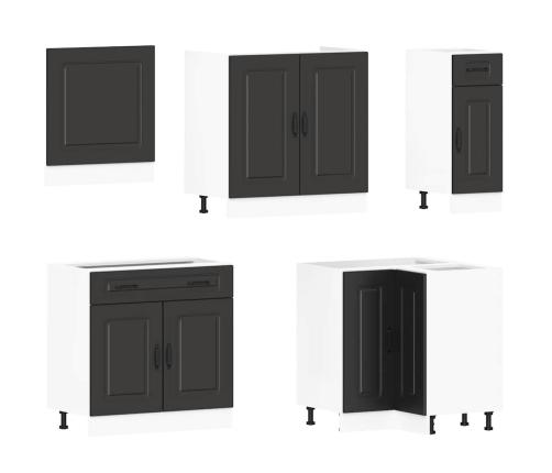 11-Daļīgs Virtuves Skapītis Komplekts, Kalmar, Melns Vidaxl