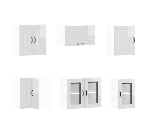 11-Daļīgs Virtuves Skapītis Komplekts, Kalmar, Spīdīgi Balta Vidaxl