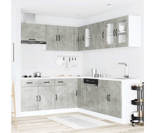 11-Daļīgs Virtuves Skapītis Komplekts, Kalmar, Betona Pelēks Vidaxl