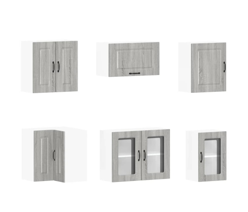 11-Daļīgs Virtuves Skapītis Komplekts, Kalmar, Pelēka Koka Vidaxl