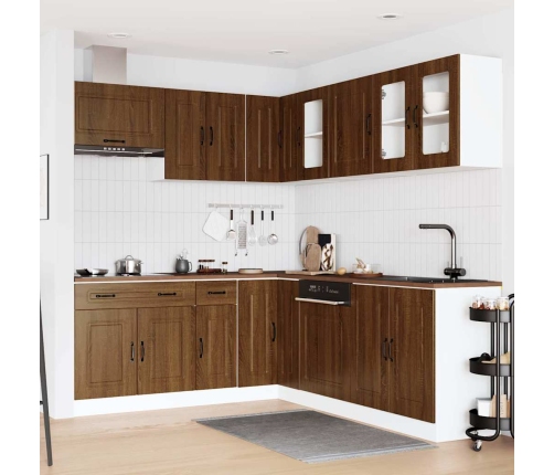 11-Daļīgs Virtuves Skapītis Komplekts, Kalmar, Brūna Ozola Vidaxl