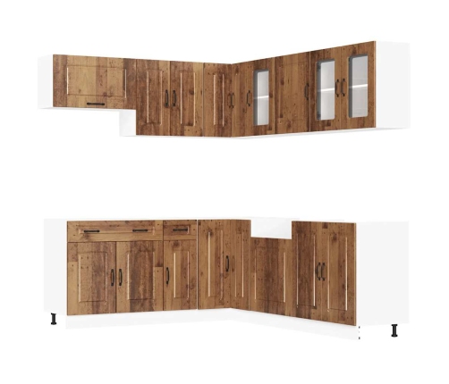 11-Daļīgs Virtuves Skapītis Komplekts, Kalmar, Veca Koka Vidaxl