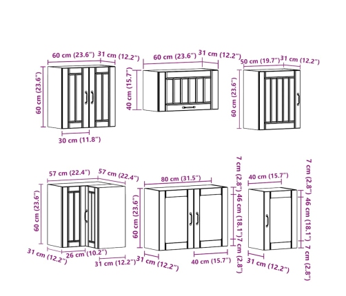 11-Daļīgs Virtuves Skapītis Komplekts, Lucca, Balta Vidaxl