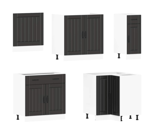 11-Daļīgs Virtuves Skapītis Komplekts, Lucca, Melns Vidaxl