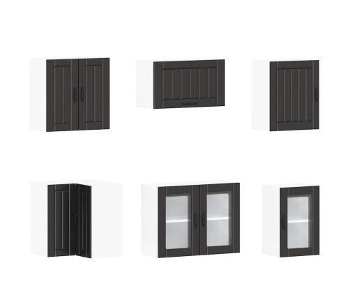 11-Daļīgs Virtuves Skapītis Komplekts, Lucca, Melns Vidaxl