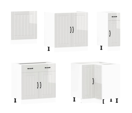 11-Daļīgs Virtuves Skapītis Komplekts, Lucca, Spīdīgi Balta Vidaxl