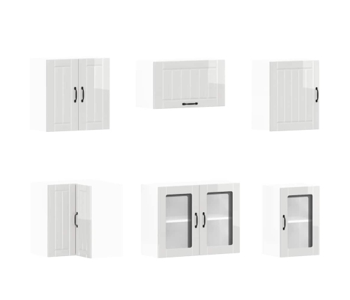 11-Daļīgs Virtuves Skapītis Komplekts, Lucca, Spīdīgi Balta Vidaxl