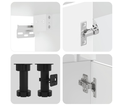 11-Daļīgs Virtuves Skapītis Komplekts, Lucca, Spīdīgi Balta Vidaxl