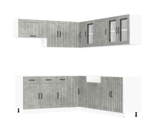 11-Daļīgs Virtuves Skapītis Komplekts, Lucca, Betona Pelēks Vidaxl