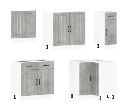 11-Daļīgs Virtuves Skapītis Komplekts, Lucca, Betona Pelēks Vidaxl