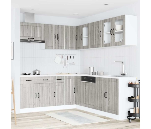 11-Daļīgs Virtuves Skapītis Komplekts, Lucca, Pelēka Koka Vidaxl