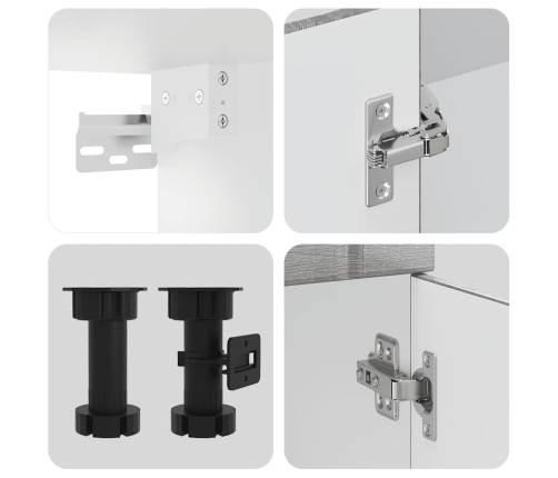 11-Daļīgs Virtuves Skapītis Komplekts, Lucca, Pelēka Koka Vidaxl