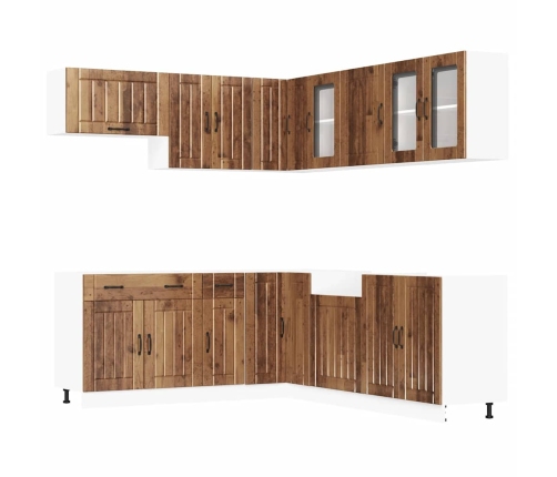 11-Daļīgs Virtuves Skapītis Komplekts, Lucca, Veca Koka Vidaxl