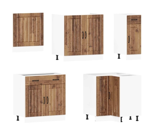 11-Daļīgs Virtuves Skapītis Komplekts, Lucca, Veca Koka Vidaxl