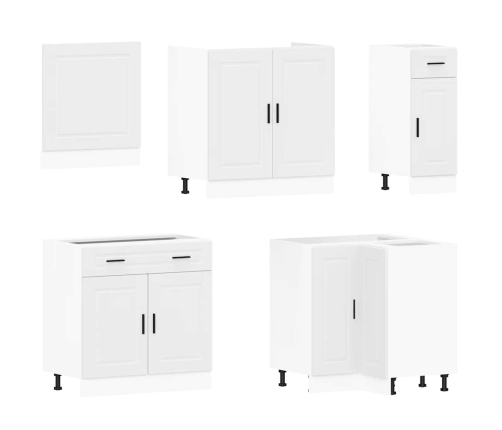 11-Daļīgs Virtuves Skapītis Komplekts, Porto, Balta Vidaxl