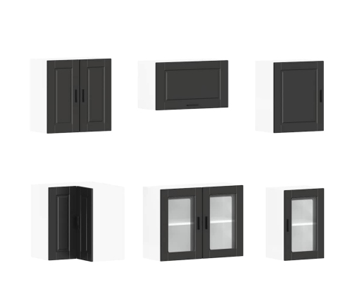 11-Daļīgs Virtuves Skapītis Komplekts, Porto, Melns Vidaxl