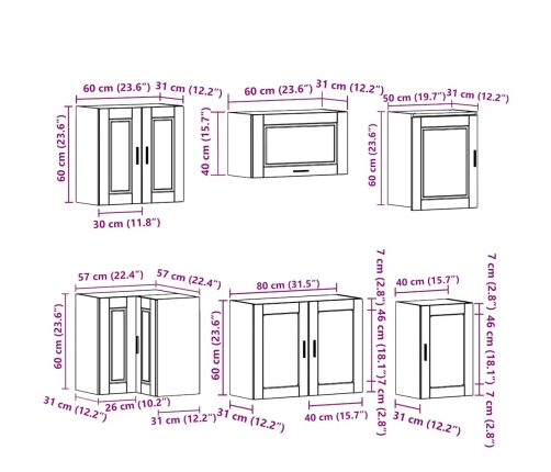 11-Daļīgs Virtuves Skapītis Komplekts, Porto, Melns Vidaxl