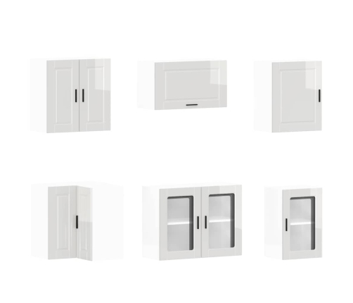 11-Daļīgs Virtuves Skapītis Komplekts, Porto, Spīdīgi Balta Vidaxl