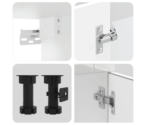 11-Daļīgs Virtuves Skapītis Komplekts, Porto, Spīdīgi Balta Vidaxl