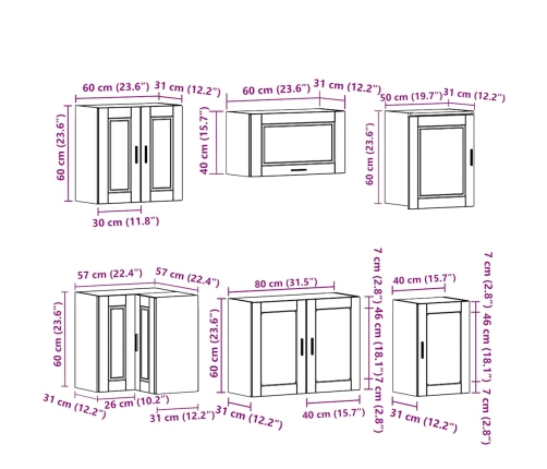 11-Daļīgs Virtuves Skapītis Komplekts, Porto, Ozola Krāsa Vidaxl