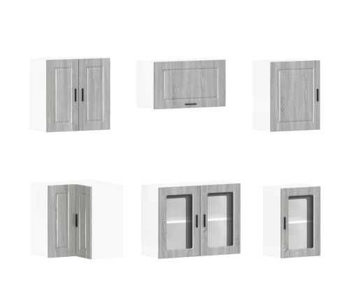 11-Daļīgs Virtuves Skapītis Komplekts, Porto, Pelēka Koka Vidaxl